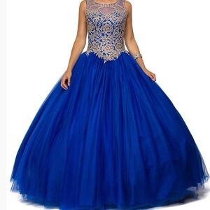 Royal Blue Embellished Prom Dress